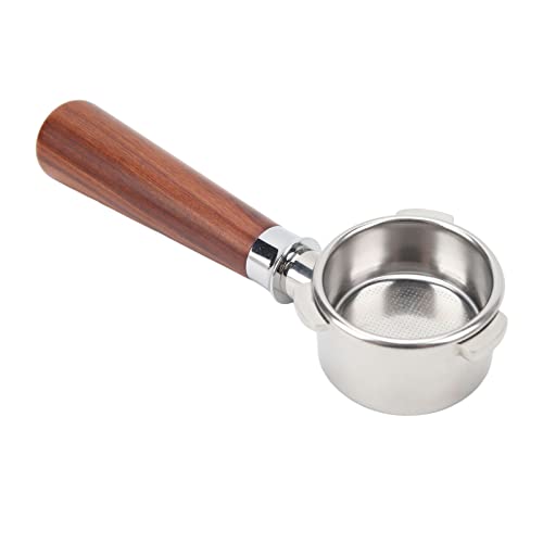 Depisuta 54 Mm Bodenloser Portafilter, Edelstahl - -Portafilter mit 54 -Mm -Filterkorb und Holzgriff, Kompatibel mit 870 880 und 3 Ohr 54 -Mm -Kaffeemaschinen (Typ A1 rotes Säurezweig) von Depisuta