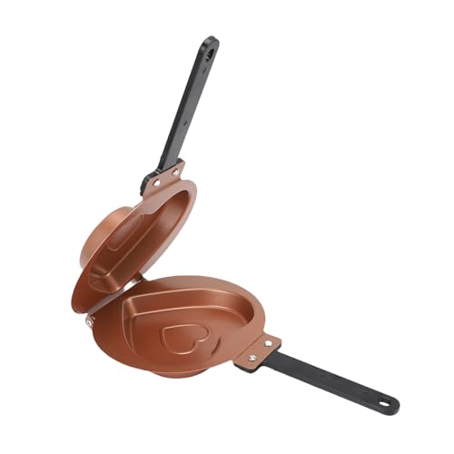 Depisuta Doppelseitige Bratpfanne, Titanstahl, antihaftbeschichtet, Sandwichmaker, multifunktionale Pfannkuchenpfanne für zu Hause, Frühstück drinnen und draußen (GOLD) von Depisuta
