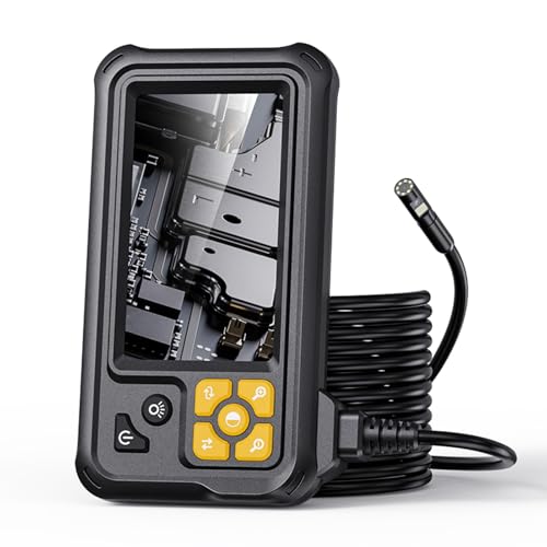 Depisuta Endoskop-Kamera mit Licht, 8mm Doppel linse 1080P HD Borescope Mit 4,3 "IPS-Bildschirm, 8 einstellbare LEDs, halbstarres Kabel, IP67 Wasserdicht für Abflussrohr-Inspektion (10 m / 32,8 Fuß) von Depisuta