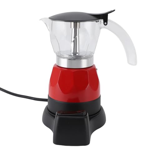 Depisuta Kubanische Kaffeemaschine, 150Ml 3 Tassen Kleine Tragbare Elektrische Espresso-Kaffeemaschine, Moka-Kanne, Tropfsichere Italienische Kaffeekanne aus Aluminium mit Abnehmbarem Boden von Depisuta