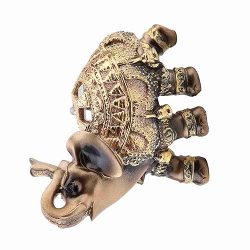Depisuta Lucky Feng Shui Golden Elefant Richal Skulptur Für Häusliche Dekoration. Hergestellt aus Einem Harz, Einem Nicht - und Langlebigen Material. Für Familie oder Freunde. (Goldene mittelgroße von Depisuta