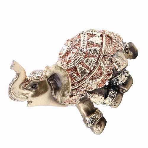 Depisuta Lucky Feng Shui Golden Elefant Richal Skulptur Für Häusliche Dekoration. Hergestellt aus Einem Harz, Einem Nicht - und Langlebigen Material. Für Familie oder Freunde. (S) von Depisuta
