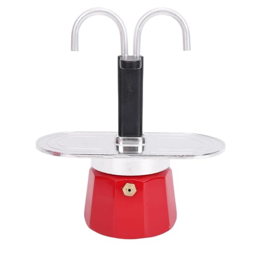 Depisuta Mokka-Kaffeekanne, 2 Tassen 100ml Espresso-Kaffeemaschine Aluminiumlegierung Doppelkopf-Mokka-Kanne für alle Herdplatten, für zu Hause Reisen, leicht zu reinigen Depisuta Mokka-Kaffeekanne, 2 Tassen 100ml Espresso-Kaffeemaschine Aluminiumlegierung Doppelkopf-Mokka-Kanne für alle Herdplatten, für zu Hause Reisen, leicht zu reinigen von Depisuta