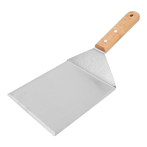 Depisuta Pizzaschaufel, Kekswender aus Lebensmittelechtem Edelstahl, Pizzaspatel, Pizzaschaufel aus Metall, Zum Wenden und Schneiden von Pizzas Zum Backen, für Teig und (Quadratischer Spatel, von Depisuta