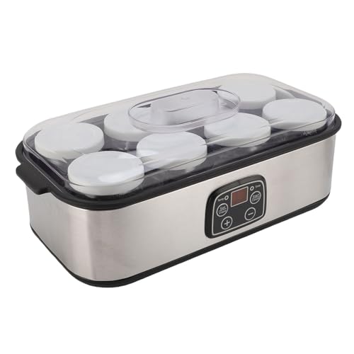 Depisuta Probiotischer Joghurthersteller, Automatische Digitale Griechische Joghurtmaschine mit 8 × 6 Unzen Gläser, Einstellbare Temperaturzeitregelung LCD -Joghurt -Inkubator (EU -Stecker 220 V) von Depisuta