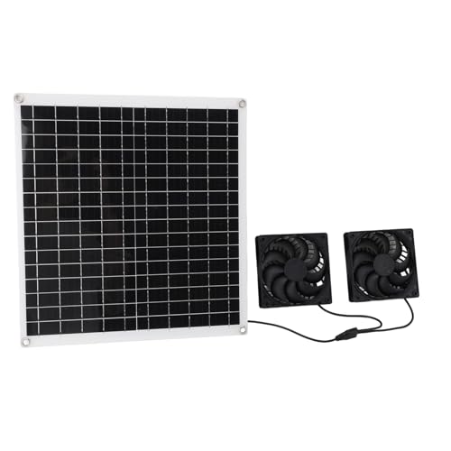 Depisuta Solarbetriebener Abluftlüfter, 20W 12 V Solar Panel Angetriebener Lüfter mit Luftzirkulation für Hühnerkoop -Treibhausschuppen Haustierhäuser von Depisuta