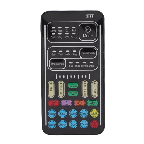 Depisuta Tragbarer Sprachwechsler, Handheld -Mikrofon -Sprachmodulator m ini Live Broadcast -Sprachkugel, Tragbarer Soundboard -Sprachwechsler für Mobiltelefon -Computer -Laptops von Depisuta