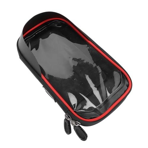 Fahrradbeutel Telefon Mount -Beutel, wasserdichte Fahrradrahmenbeutel mit Sonnenvisier Regenabdeckung, Fahrradphonehalter mit TPU -sensitiven Touchscreen und Doppel (Rot) von Depisuta