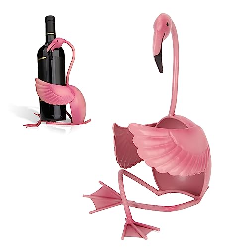 Flamingo-Weinregal, Eisenhalter-Weinregal mit Innovativem Design und Exquisiter Verarbeitung, für Heimküchendekoration, Tischdekoration, Langlebig und Umweltfreundlich von Depisuta
