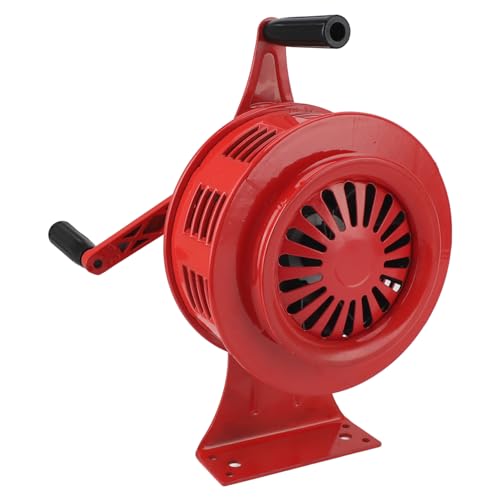 Handkurbel-Sirene, 125dB einstellbare Lautstärke Basismontage Handsirene für Luftangriffe Wasserdichtes, tragbares, handbetriebenes Alarmsystem für Notfälle, Feuer, Angriffe (Rot) von Depisuta