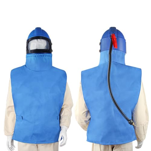 Sandstrahl-Haubenkappe, Segeltuch-Schal, Sandstrahler-Schutzausrüstung, Maske, Anti-Staub-Haube, Sandstrahler-Helm Zum Sprühen, Schleifen, Schneiden, DIY, Malen, Holzbearbeitung von Depisuta