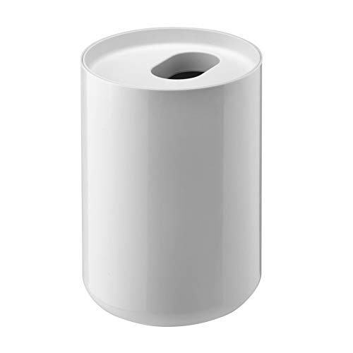 Depot4Design Lunar Abfalleimer, weiß, H 28cm x Ø 19cm, Badezimmer-Mülleimer von Depot4Design