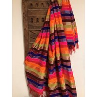 Decke/Bettüberwurf Plaid - Handgewebt Und Handgeknüpft Baumwolle Kaktusseide Aus Essaouira Marokko von DepotPetitMaroc