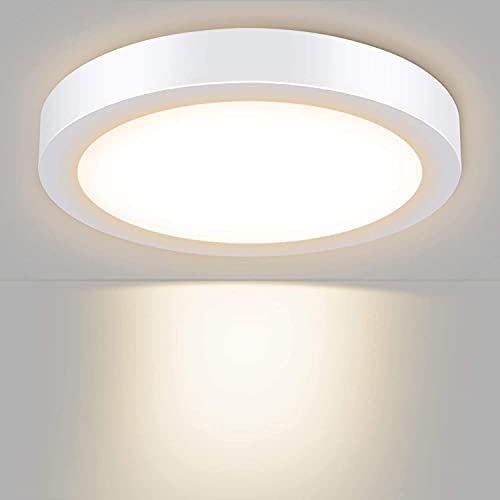 Depuley 6 W LED-Deckenleuchte, rund, ultraflach, 480 lm, warmweiß, 3000 K, Ø 12 x 3,8 cm, Innenleuchte, perfekt für Schlafzimmer, Küche, Geschäft [Energieeffizienzklasse A+] von Depuley