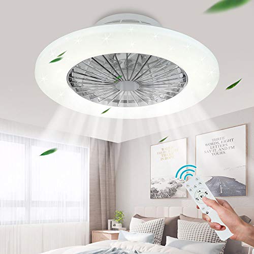 Depuley LED Deckenventilator mit Lampe Timer, Einstellbare Windgeschwindigkeit und Farbtemperatur, Dimmbare Lüfter-Deckenleuchte mit Fernbedienung, Ultra-Leise Deckenventilator für Wohnzimmer von Depuley