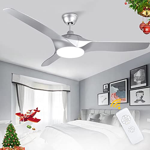 Depuley LED Deckenventilator mit Leuchte, 58W Super Leise Ventilator mit 18W Dimmbar Licht und Timer, Einstellbare Windgeschwindigkeit, Deckenleuchte Modern, Farbwechsel für Schlafzimmer von Depuley