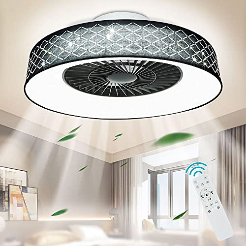 Depuley LED Deckenventilatoren mit Beleuchtung, Einstellbar Fan mit Fernbedienung und Timer, 40W Dimmbare Deckenleuchte, Unsichtbarer Ventilator mit Leuchte für Wohnzimmer, Kinderzimmer, 3000K-6500K von Depuley