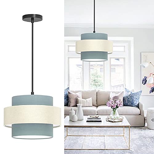 Depuley LED Hängeleuchte Höhenverstellbar Trommel, Pendelleuchte Minimalistisch, E27 Lampenfassung, Hängelampe Esszimmer, Esstischlampe Deckenlampe für Schlafzimmer Küchen Balkon Studio Flur von Depuley