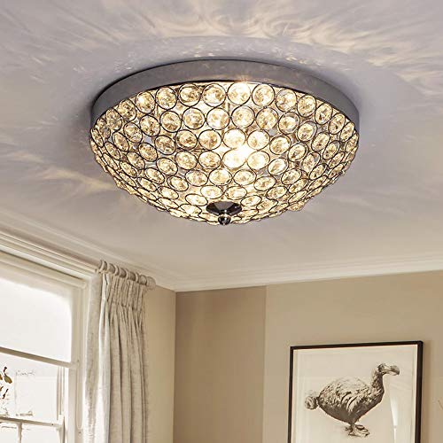Depuley LED Kronleuchter Kristall Deckenlampe Modern Deckenlampe mit Elegantem Design, Breite 30 x Höhe 12 cm, 2 Lampenfassungen für Wohnzimmer Schlafzimmer Esszimmer, Glühbirne nicht enthalten von Depuley
