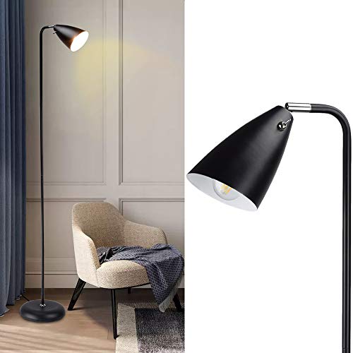 Depuley LED E14 Stehleuchte Schwenkbar 360°, Vintage Standlampe Kinderzimmer mit Kippschalter, max. 15W, 1 Flammig Stehlampe, Eisen Leselampe für Studio Büro Schlafzimmer Wohnzimmer Pflanze von Depuley