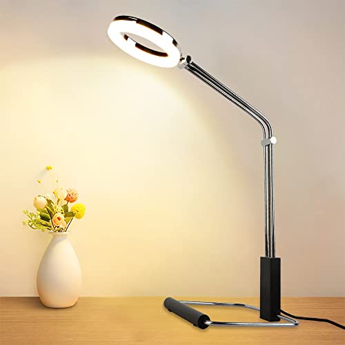 Depuley LED Tischlampe Modern, 5W Verstellbare Tischleuchte aus Metall, 3000K, 350LM, Augenschutz Leselampe Nachttischlampe, Schreibtischlampen für Schlafzimmer Wohnzimmer Büro Studio Lesen von Depuley