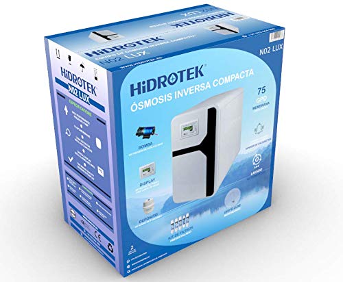 Depurtek |Kompakt Umkehrosmose NT02 LUX 5 Stufen | Pumpe | 75 GPD | TDS-Meter mit Display | Selbstreinigung | Leckagesensor | 8-Liter-Tank | Wasserhahn Luxe von Depuragua