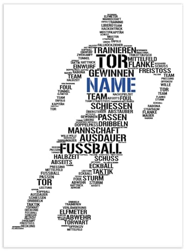 Deqosy Personalisierbarer Fußballspieler Premiumposter, Fussball Poster personalisiert, Geburtstagsgeschenk für Fußballer, fussball geschenke jungen (Poster) von Deqosy