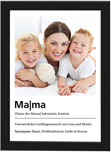 Deqosy Personalisiertes Mama Geschenk Poster Definition mit eigenem Bild, Namen und eigenen Synonymen, Personalisierte Wandbilder, Geschenk Muttertagsgeschenk (Mama) von Deqosy