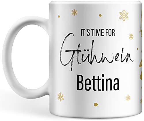 Glühwein Tasse personalisiert mit Namen, It's time for Glühwein Wunschname, Glühweintasse, Tasse mit Spruch von Deqosy