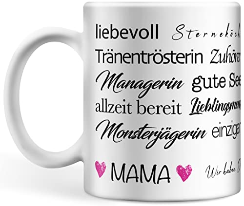 Mama Tasse personalisierbar mit Namen und persönlichem Text, Muttertagsgeschenk, Individualisierbares Geschenk für Mütter von Deqosy