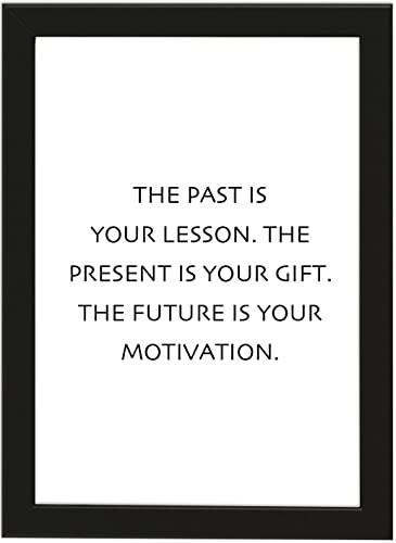 PICSonPAPER Poster DIN A4 The Past is Your Lesson, gerahmt mit schwarzem Bilderrahmen, Geschenk, Geschenkidee, Geburtstagsgeschenk, Poster mit Rahmen (The Past) von Deqosy