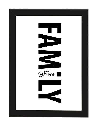 PICSonPAPER Poster DIN A4 We Are Family, gerahmt mit schwarzem Bilderrahmen, Geschenk, Geschenkidee, Geburtstagsgeschenk, Poster mit Rahmen (we Are Family) von PICSonPAPER