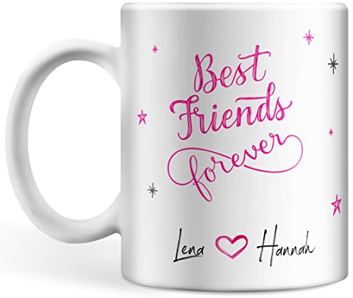 Tasse beste Freundin personalisiert, Best friends forever, beste Freundinnen für immer Namen anpassbar von Deqosy