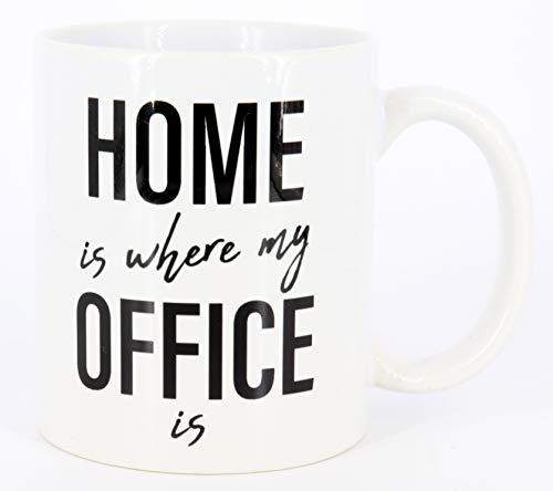 Tasse mit Spruch Home is where my office is, Kaffeetasse, Keramiktasse, Tasse Home-Office Homeoffice Lockdown Tasse mit lustigem Spruch von Deqosy