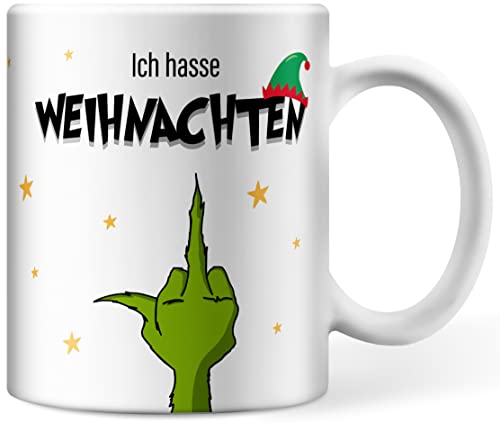Tasse mit Spruch Ich hasse Weihnachten, Weihnachtsfeier Weihnachten Geschenk Wichtelgeschenk von Deqosy