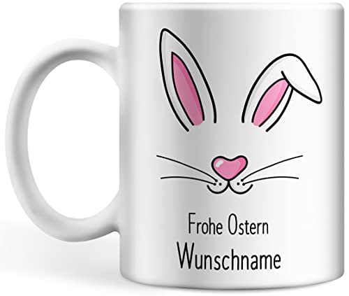 Tasse personalisiert mit Namen, Frohe Ostern Wunschname, Ostergeschenk für Kinder Männer Frauen Kollegen Geschenkidee zu Ostern von Deqosy