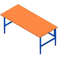 DAHMEN Manuell höhenverstellbarer Packtisch Multiplex, einseitig, HxBxt 710-960 x 2.000 x 900 mm von DAHMEN