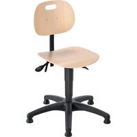 meychair Arbeitsdrehstuhl Ability Buche, Sitzhöhe 460-600 mm, Kunststoffbasis, Bodengleiter von meychair