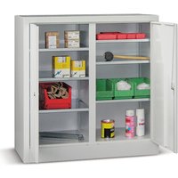 PAVOY Beistellschrank mit 6 Fachböden, HxBxT 1.000 x 1.000 x 500 mm, Trennwand, enzianblau, enzianblau von Pavoy