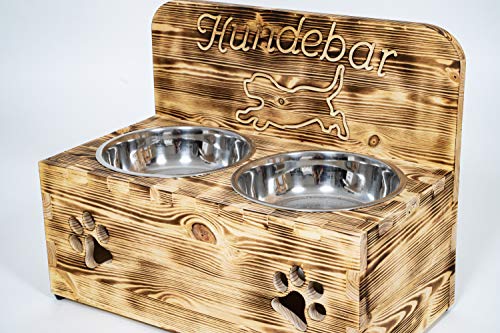 Der Einschneider Hundenapf Erhöht Futterstation Hund - Inkl. 2X 1600ml Edelstahl Hundenapf - Fressnapf Futternapf Napf Hundebar mit Holz Ständer - Napfbar für Mittelgroße Große Hunde - rutschfest Der Einschneider Hundenapf Erhöht Futterstation Hund - Inkl. 2X 1600ml Edelstahl Hundenapf - Fressnapf Futternapf Napf Hundebar mit Holz Ständer - Napfbar für Mittelgroße Große Hunde - rutschfest von Der Einschneider