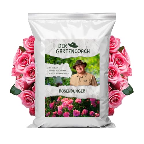 Der Gartencoach Rosendünger mit aktivierter Pflanzenkohle I nachhaltig & vegan I mit Mykorrhiza-Pilzen I optimale Ernährung für Blüten und Blätter I organischer Dünger (10 Kilogramm) von Der Gartencoach