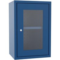 PAVOY Hängeschrank mit Sichtfenster, HxBxT 600 x 400 x 300 mm, Lochrückwand, enzianblau, enzianblau von Pavoy