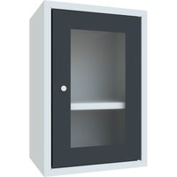 PAVOY Hängeschrank mit Sichtfenster, HxBxT 600 x 400 x 300 mm, anthrazitgrau, lichtgrau PAVOY Hängeschrank mit Sichtfenster, HxBxT 600 x 400 x 300 mm, anthrazitgrau, lichtgrau von Pavoy