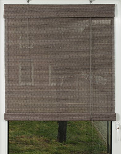 Der Jalousienladen EFIXS Premium Bambusrollo/Rollup aus Rundstäbchen - 60 x 160 cm (Breite x Höhe) – Farbe: grau – weitere Größen wählbar von Der Jalousienladen