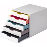 DURABLE Schubladenbox VARICOLOR MIX 5 762527 5Fächer grau/farbig von Durable