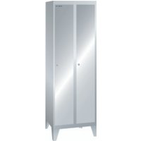 LISTA Garderobenschrank mit Lochfeld, (TxH) 500x1850mm, mit Füßen, 2 Abteile, Verschlussvorrichtung von Lista