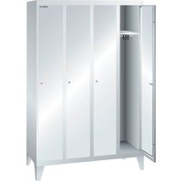 LISTA Garderobenschrank mit Lochfeld, (TxH) 500x1850mm, mit Füßen, 4 Abteile, Verschlussvorrichtung von Lista