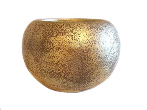 Der Perlenspieler® - Eleganter Kerzenschmelzer- Gold mit durchbrochender Optik- In- und Outdoor-3 mm Glasfaserdocht-14 cm x 18 cm von Der Perlenspieler