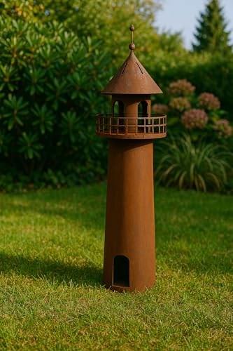 Der-Porzellan-Laden Edelrost Leuchtturm, Gartendeko aus Metall, 60 x 20 cm, dekorativer Eyecatcher für Garten & Terrasse, ideales Rostdeko Accessoire, selbststehend von Der-Porzellan-Laden