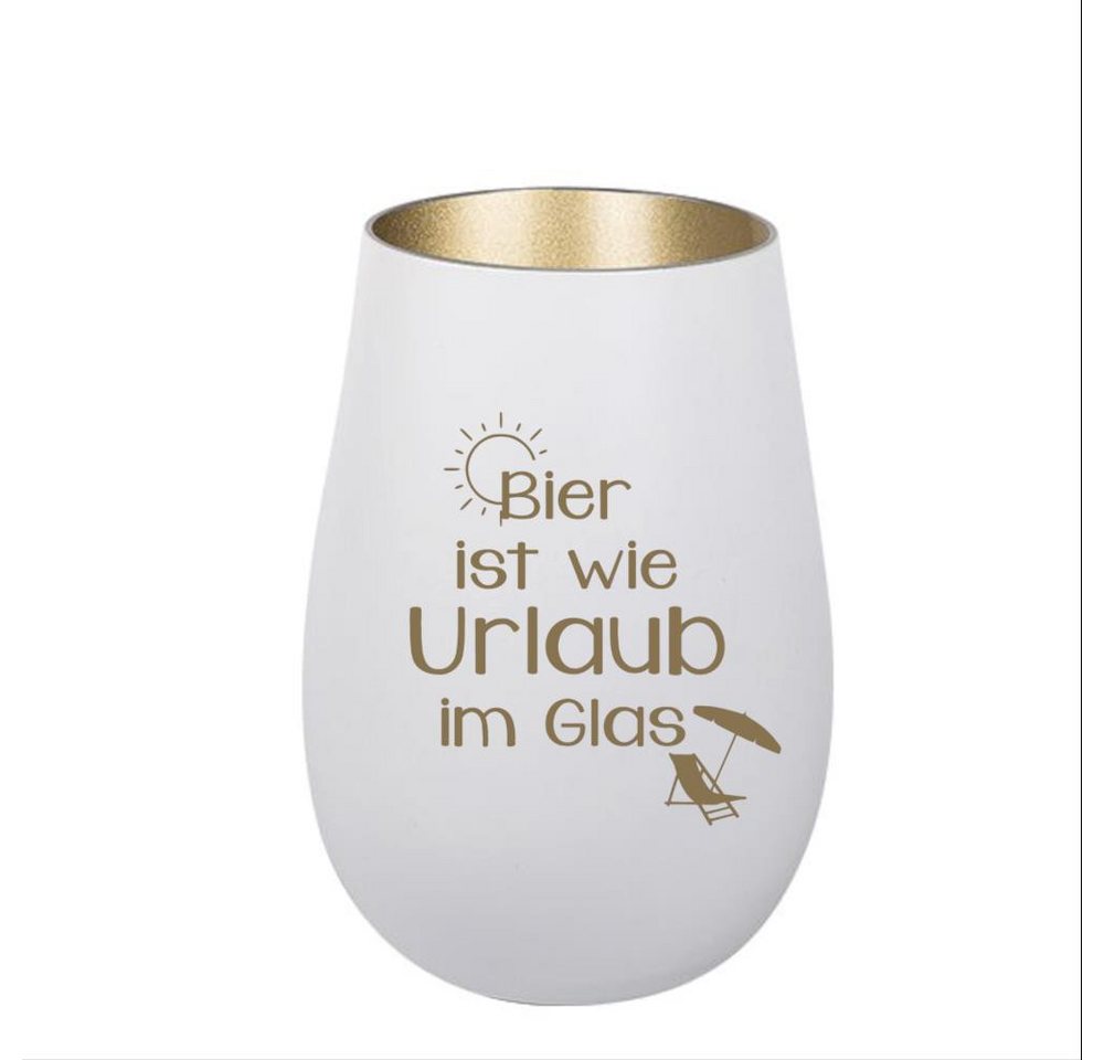 Der Porzellan-Laden Windlicht Graviertes Windlicht: Einzigartiges humorvolles Geschenk - 'Bier ist von Der Porzellan-Laden